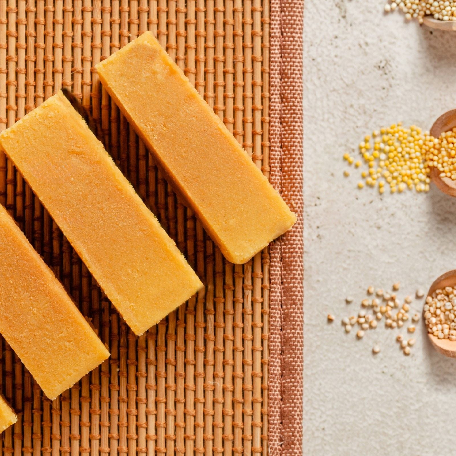 Buy foxtail Mysorepak online from World of Mysore Pak — a soft, healthy ghee sweet made using nutritious millet.
