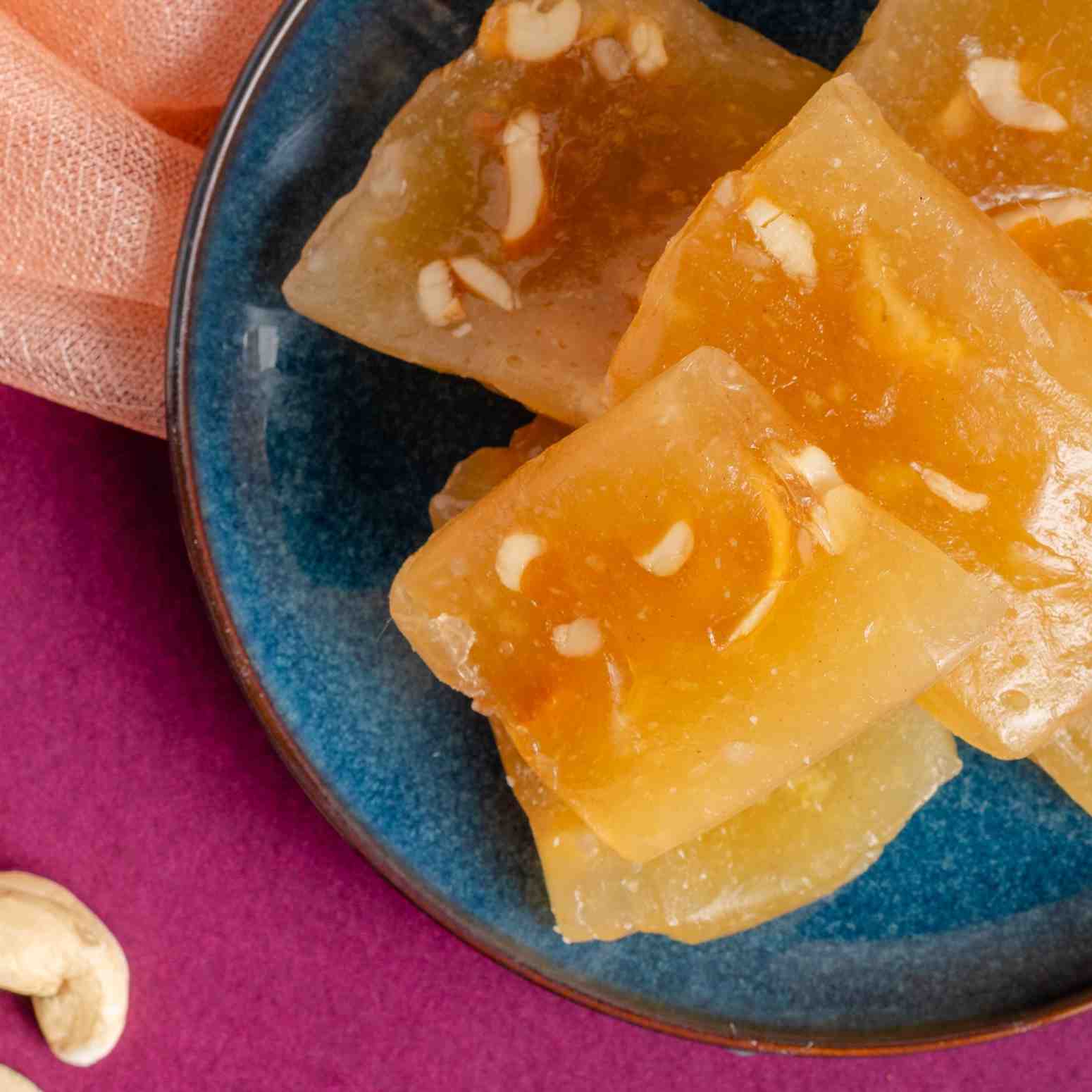 Buy Bombay Halwa sweet online from World of Mysore Pak – crafted with pure ghee for a rich, authentic texture.
