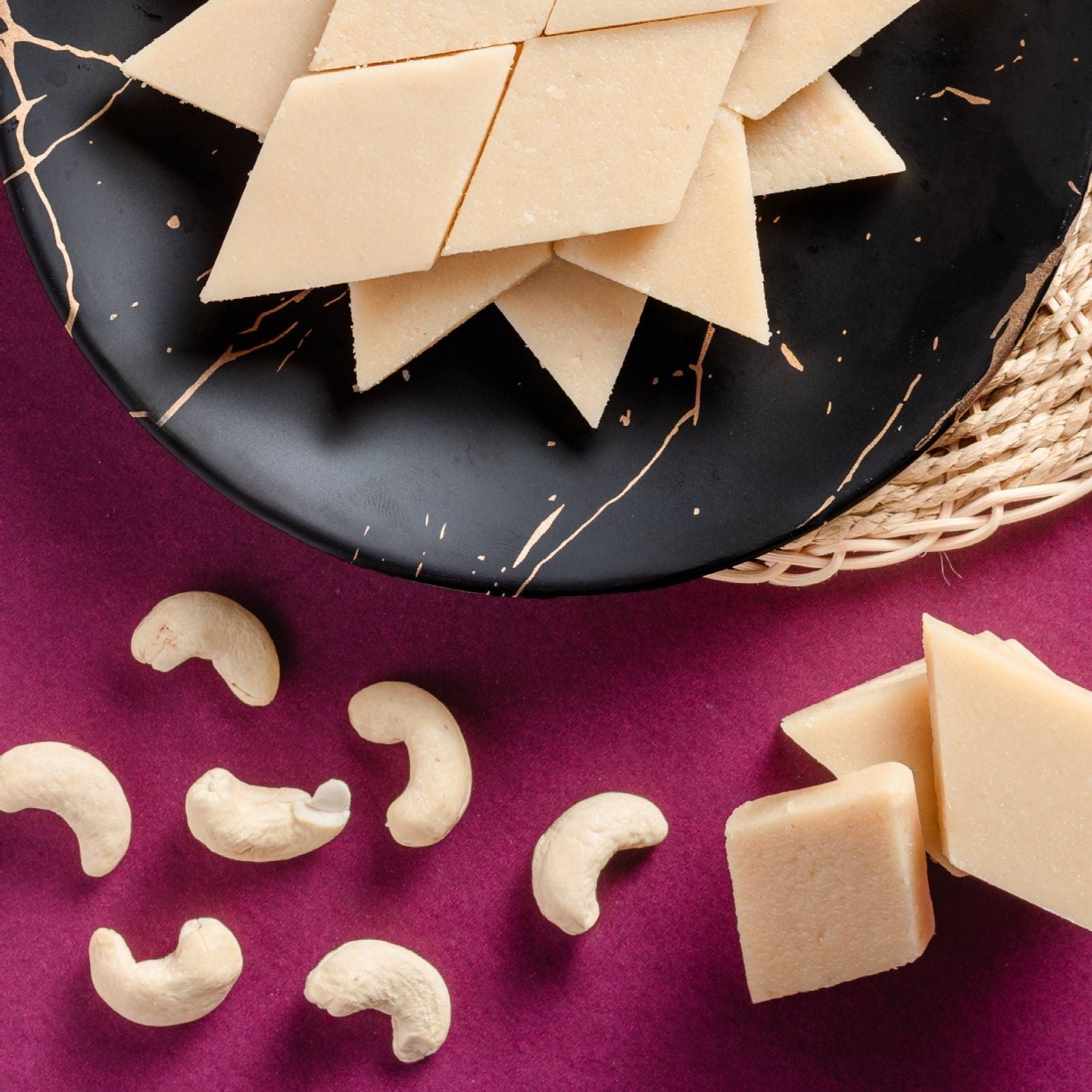 Buy smooth, ghee Kaju ki Barfi online from World of Mysore Pak — enjoy this timeless sweet.